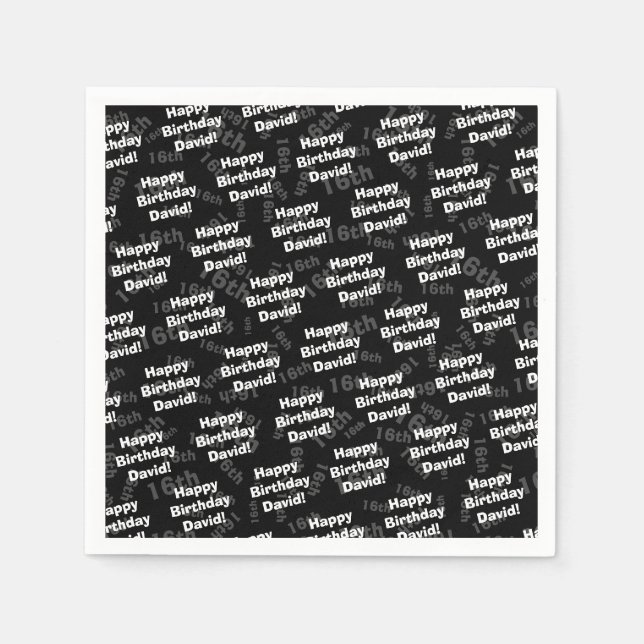 Alla åldrar och namn personlig grattis på födelsed pappersservett (Framsidan)