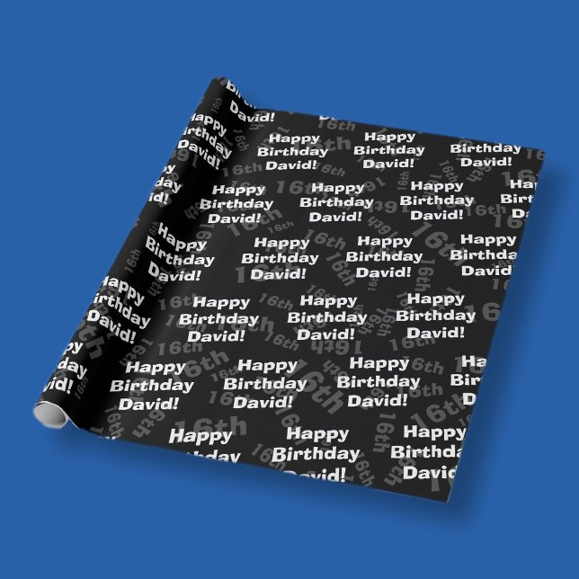 Alla åldrar och namn personlig grattis på födelsed presentpapper (Skapare uppladdad)