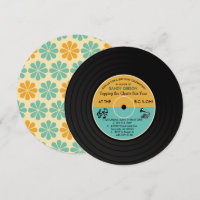 ALLA ÅLDRAR - Retro Vinylskiva Födelsedagsinbjudan