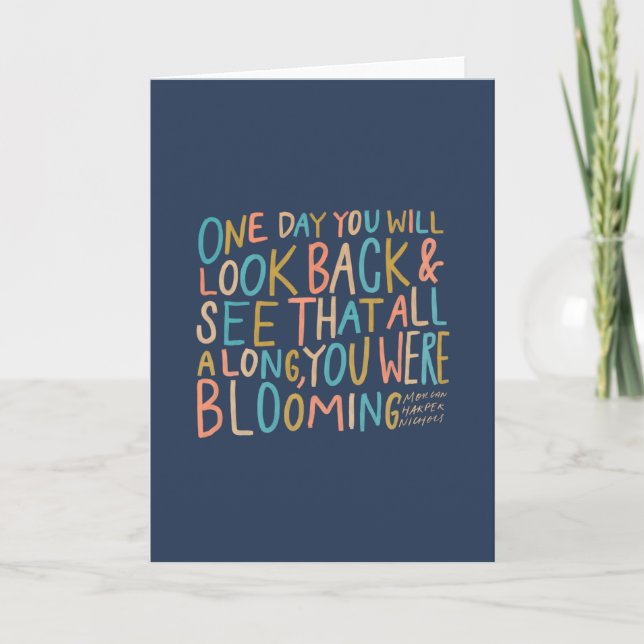 Alla along, blommade du hälsningkortet kort (Framsida)
