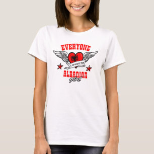 Alla älskar en albansk flicka t shirt