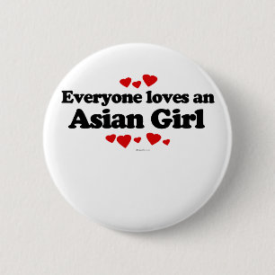 Alla älskar en asiatisk flickaT-tröja Knapp