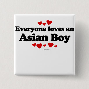 Alla älskar en asiatisk pojke knapp