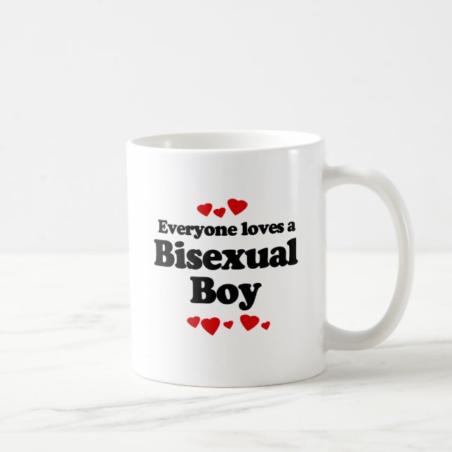 Alla älskar en bisexuell pojke kaffemugg (Höger)