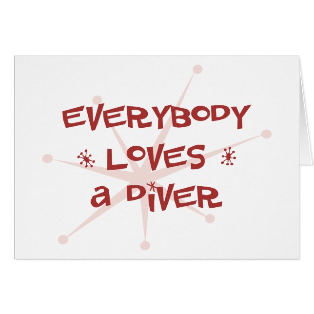 Alla älskar en dykare hälsningskort (Framsidan Horizontal)
