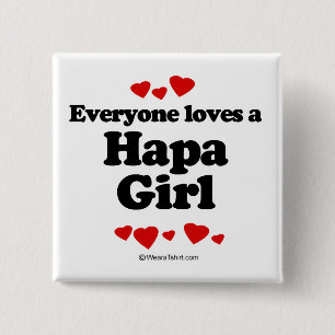 Alla älskar en Hapa flicka Knapp