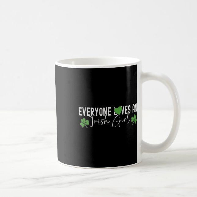 Alla älskar en irländsk flicka Lucky Clover St Pat Kaffemugg (Höger)