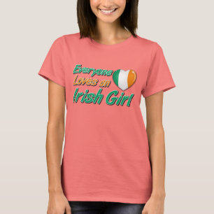 Alla älskar en irländsk flicka t-shirt