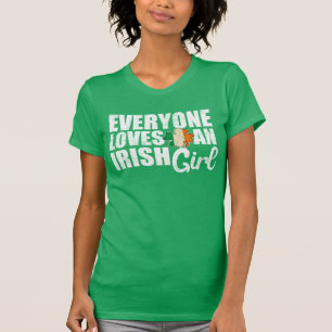 Alla älskar en irländsk flicka t-shirt