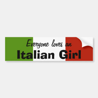 Alla älskar en italiensk flickabildekal bildekal