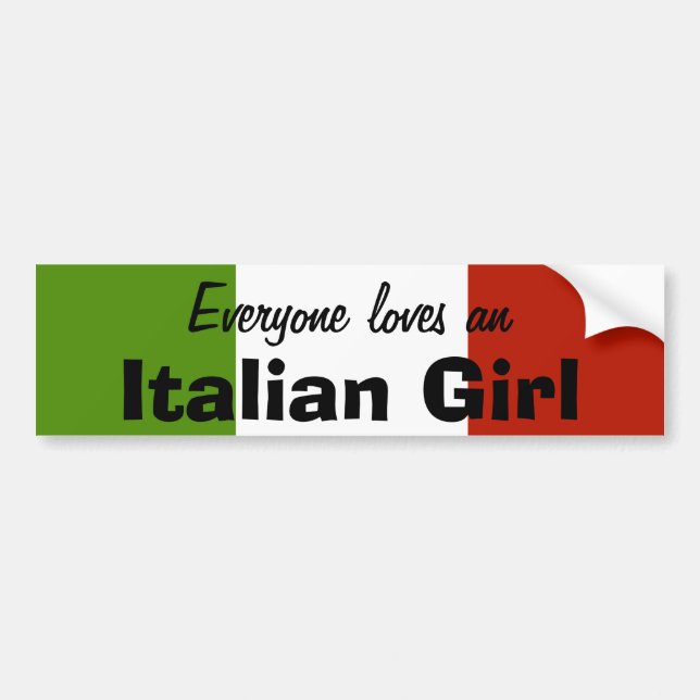 Alla älskar en italiensk flickabildekal bildekal (Framsidan)