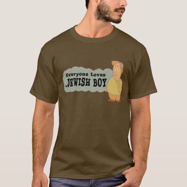Alla älskar en judisk pojke tee shirt (Framsida)