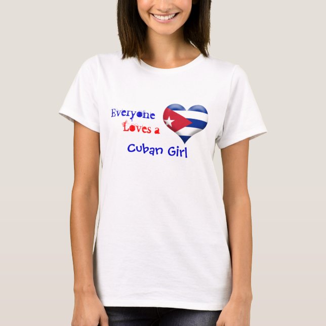 Alla älskar en kubansk flicka t-shirt (Framsida)