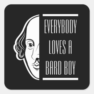 Alla älskar en Shakespeare-skådespelare pojke thes Fyrkantigt Klistermärke