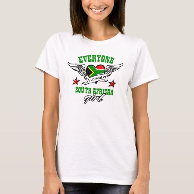 Alla älskar en söder - afrikansk flicka t-shirt (Framsida)