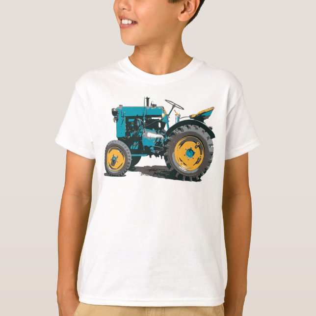 Alla älskar en stor gammal traktor! t-shirt (Framsida)