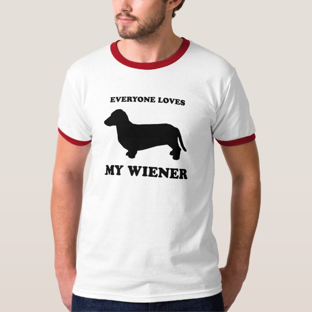 Alla älskar min wiener t-shirt (Framsida)