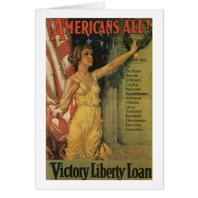 Alla amerikaner hälsningskort (Framsidan)