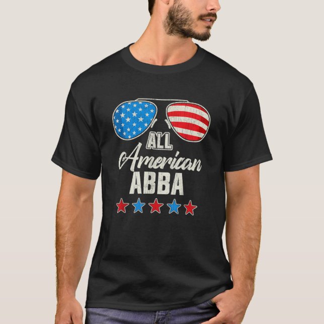 Alla amerikanska Abba 4:e juli-matchande Sung T Shirt (Framsida)