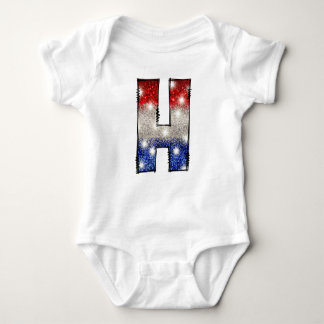 Alla amerikanska Baby Brev H - fjärde juli-USA T Shirt