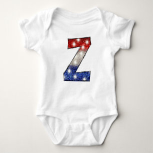 Alla amerikanska Baby Brev Z - 4:e juli USA T Shirt