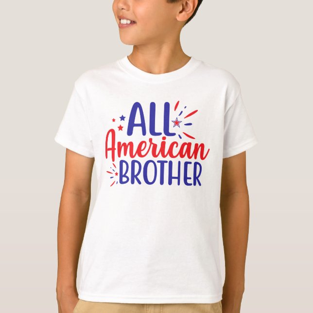 Alla amerikanska bröder 4 juli T-Shirt för barn (Framsida)