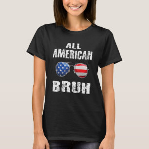 Alla amerikanska bruh 4:e juli Boys Patriotic Tonå T Shirt