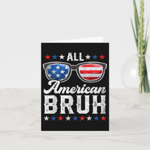 Alla amerikanska bruh 4:e juli boys Patriotic USA Kort