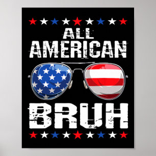 Alla amerikanska bruh 4:e juli boys Patriotic USA Poster