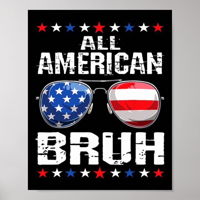 Alla amerikanska bruh 4:e juli boys Patriotic USA  Poster (Framsidan)