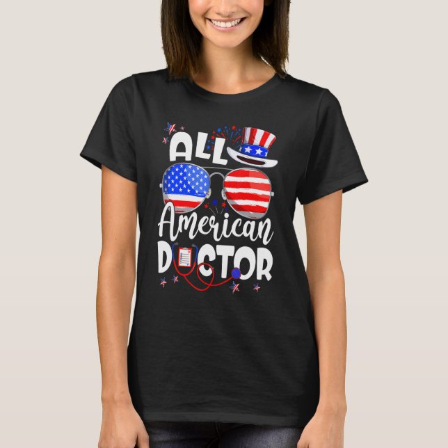 Alla amerikanska Doktor 4 juli Manar Kvinnor T Shirt (Framsida)