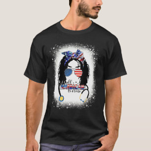 Alla amerikanska eller sjuksköterska Messy Bun Afr T Shirt