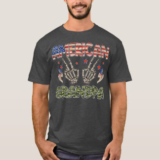 Alla amerikanska farfar Skeleton 4:e juli Patrioti T Shirt