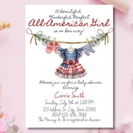Alla Amerikanska Flickan Baby Shower Inbjudan Mall
