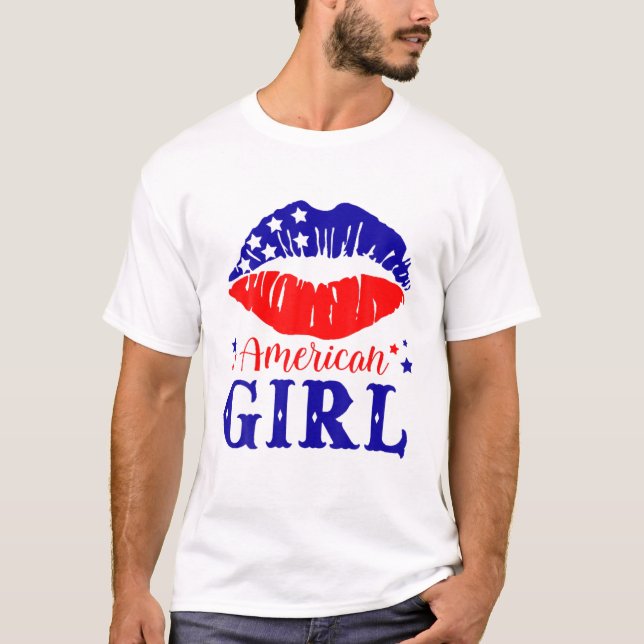 Alla amerikanska flickor 4:e juli-familjen matchan t shirt (Framsida)