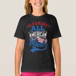 Alla amerikanska flickor 4:e July patriotic namn m T Shirt