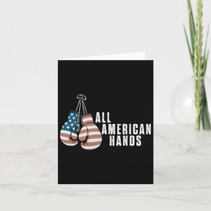 Alla amerikanska Händer Boxing-handskar USA flagga Kort