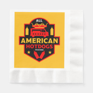 Alla amerikanska Hotdog Foodies Pappersservett