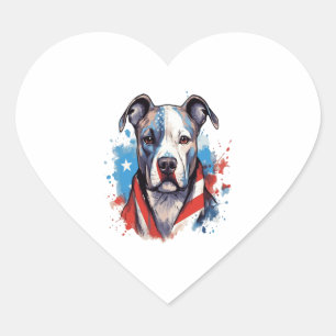 ALLA AMERIKANSKA HUND-älskare-brunn 2 Hjärtformat Klistermärke