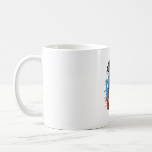 ALLA AMERIKANSKA HUND-älskare-brunnstjur Kaffemugg (Vänster)
