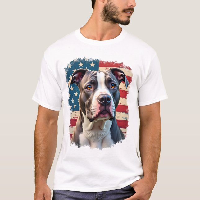 Alla amerikanska hundälskare pit bull (2) t shirt (Framsida)
