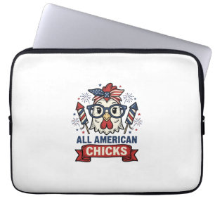 Alla amerikanska kycklingar Patriotisk kyckling Ve Laptop Fodral