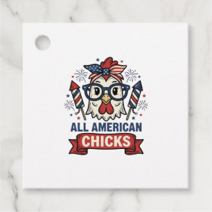Alla amerikanska kycklingar Patriotisk kycklingvek Gåvor Etiketter