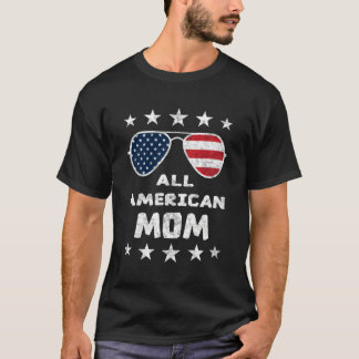 Alla amerikanska Mamma 4:e juli Mors dag Sunglass T Shirt