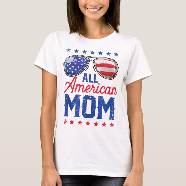 Alla amerikanska Mamma 4 juli Mors dag Women Su T Shirt (Framsida)