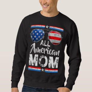Alla amerikanska Mamma-kvinnor, amerikanska Flagga Lång Ärmad Tröja