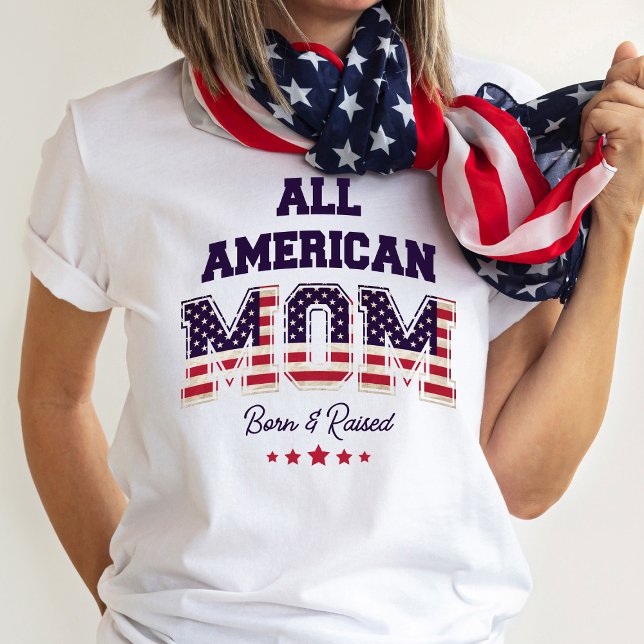 Alla amerikanska Mamma Patriotic 4 juli T Shirt (Never forget you belong to the land of the free.)