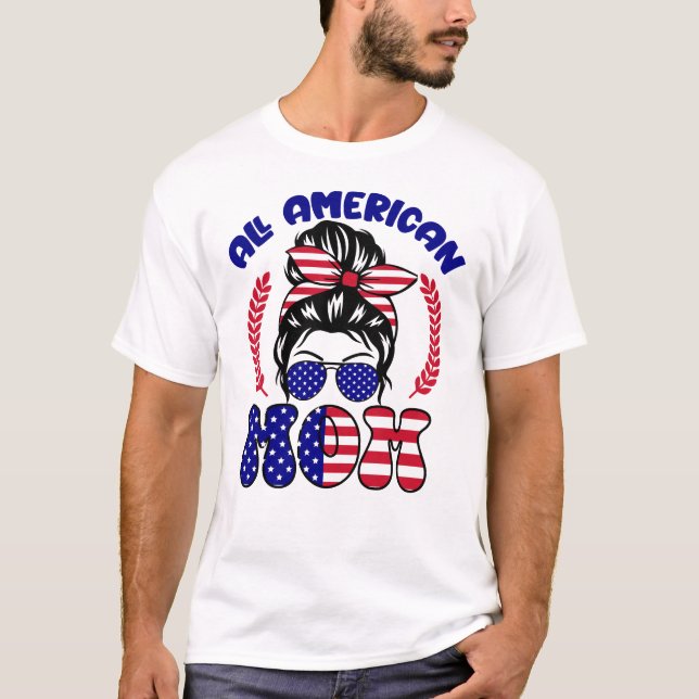 Alla amerikanska Mamma T Shirt (Framsida)