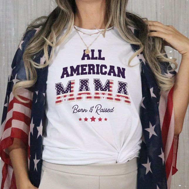 Alla amerikanska Mammor Patriotic 4 juli T Shirt (Skapare uppladdad)