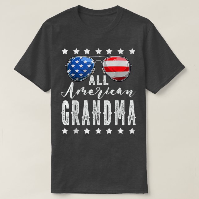 Alla amerikanska mormor 4:e juli Sunglasses Family T Shirt (Design framsida)